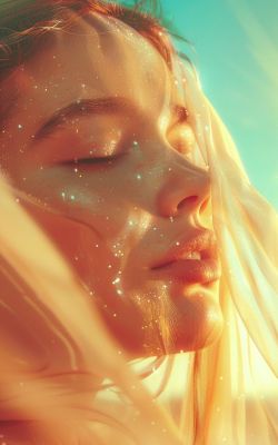 Лицо девушки под вуалью