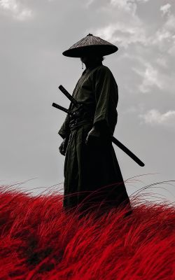 Самурай в красной траве