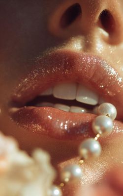 Рот и бусины